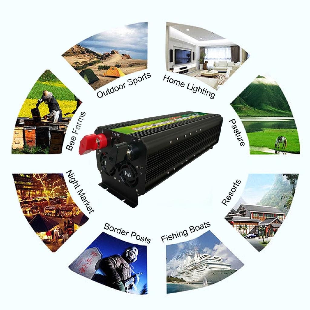 5000W 12V/24V To 220V Converter Power Inverter LCD Display 10000W