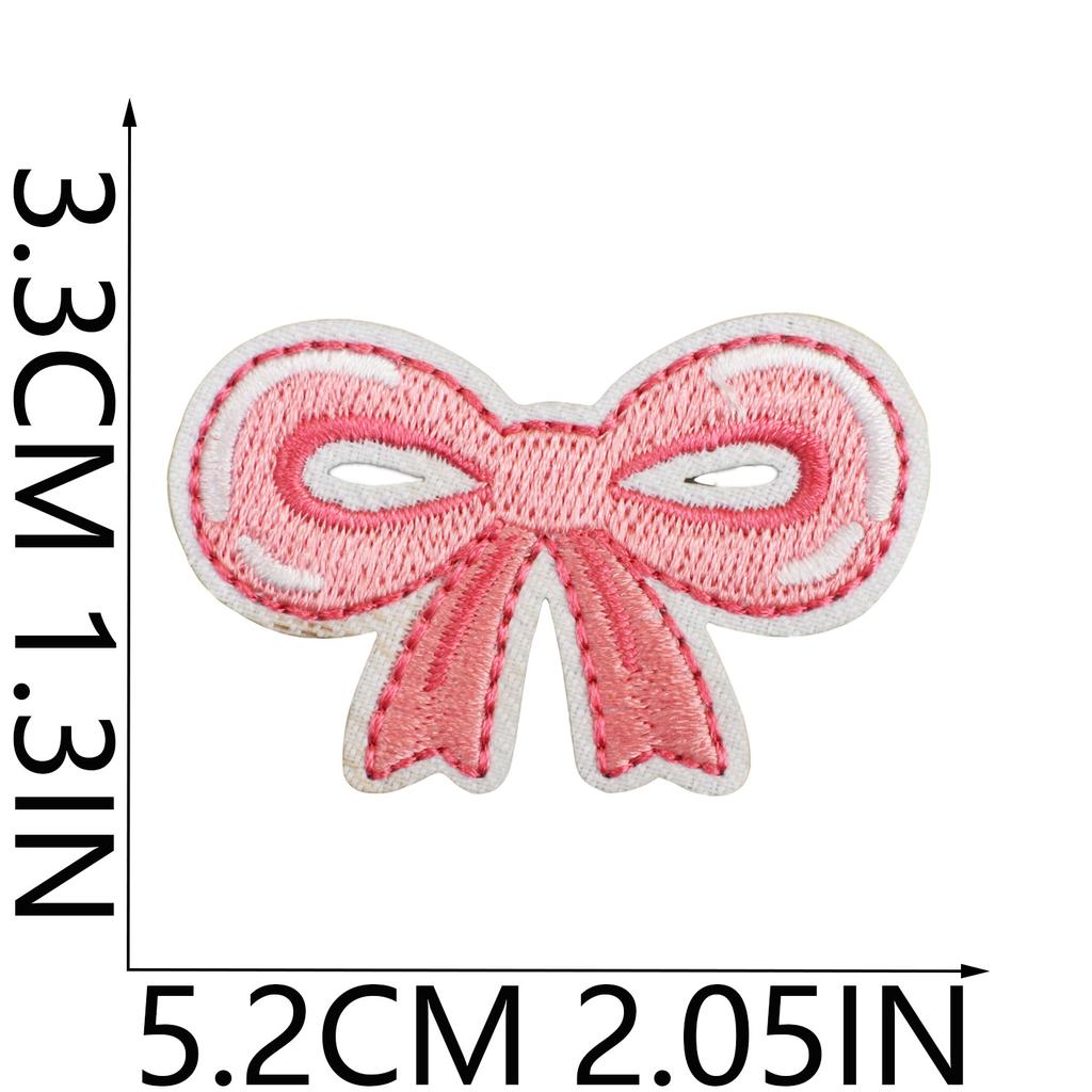 Headgear Dress Up Bow Embroidery Cloth Sticker Clothes Bag Patch Sticker Cherry Bow Computer Embroidery Label Ironing