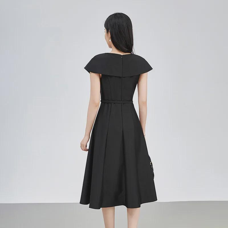 Elegant French Fashion Cape Sleeve Slim Dress
