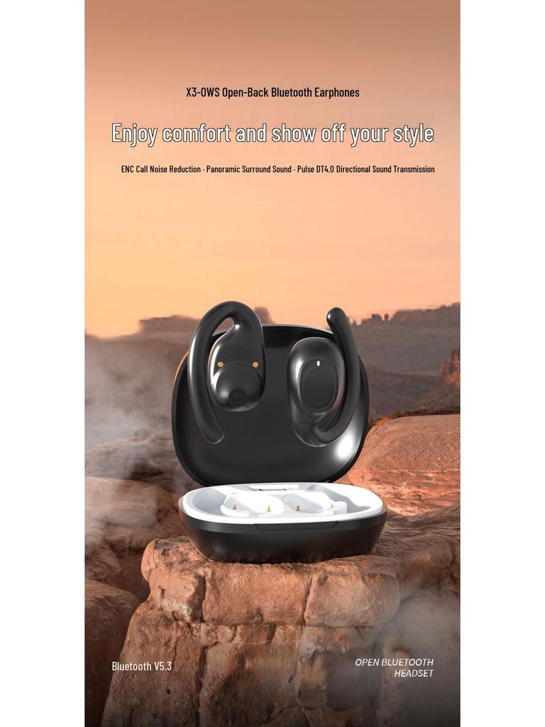 Wireless Ear-hanging Bluetooth Earphones: Painless, High Volume, Business Style