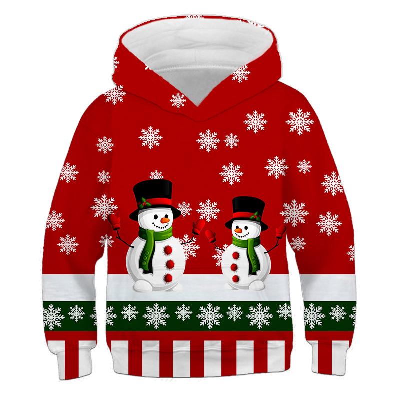 Christmas Gift Kids' Santa Claus Hoodie Children's Print Top Girls Casual Clothes Sweatshirt Autumn Boys' Hoodies Long sleeved