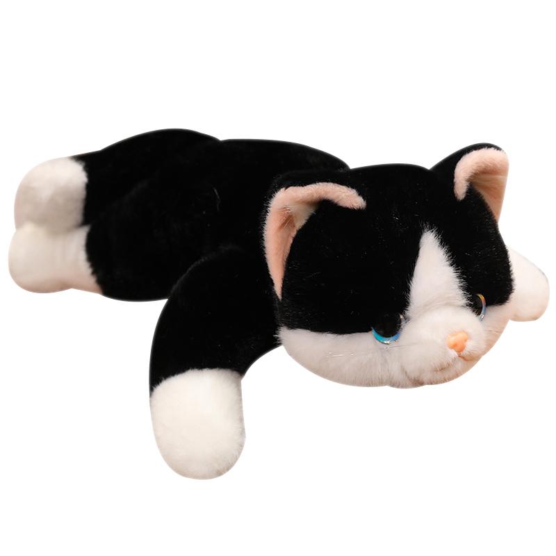 Cute Simulated Cat Doll Plush Toy Stuffed Soft Animal Plush White Gray Kitten Pillow Kids Girls Birthday Gift Pet Toys Deco