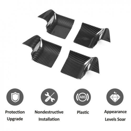 ABS Kolfiber Inre Dörrhandtag Skålskydd Trim för Land Rover Defender 110 20-22