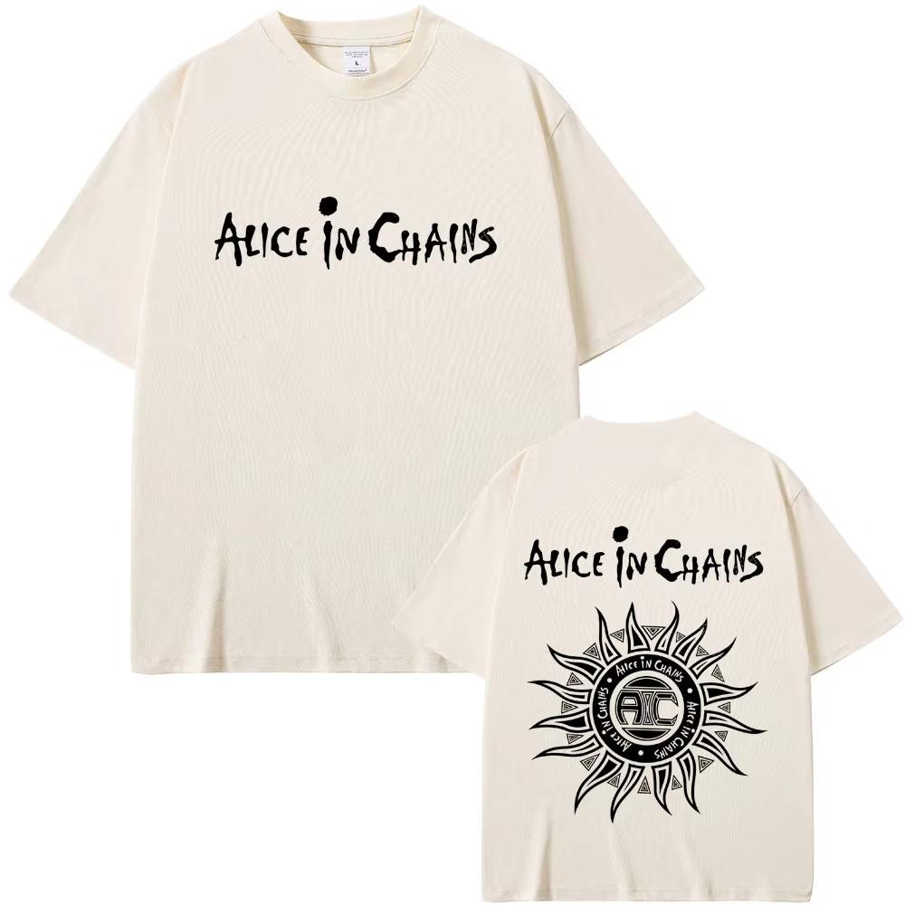 Rock Band Alice in Chains T-shirts Men Women Gothic Punk Cool Streetwear Male Fashion Vintage Oversized Soft Cotton Tshirts Tops