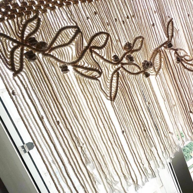 Boho Ručne Tkaná Bavlnená Makramé Nástenná Tapiséria (Bez tyče)