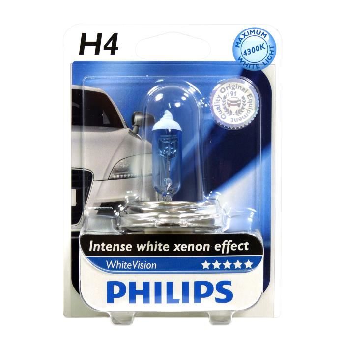 Philips lampe white vision h4 12v 60/55w