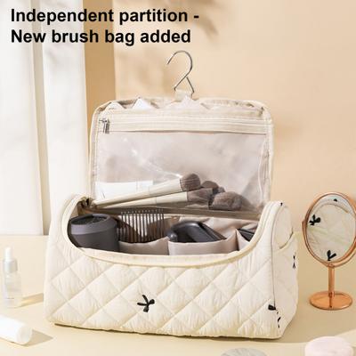 Travel Hair Dryer Bag Quilted Hair Dryer Pouch with Hook Portable Padded Hair Tools Organizer for Hair Dryer And Accessories