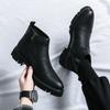 Neue Herrenschuhe Marke Herren Casual Chelsea Boots Herren Schnürschuhe Einfarbig Outdoor Stiefel Herren Bequeme Motorrad Stiefeletten