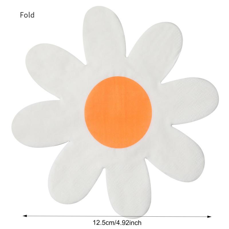20pcs  Printed Napkins New Irregular Sunflower Creative Daisy Party Wood Pulp Disposable Napkins