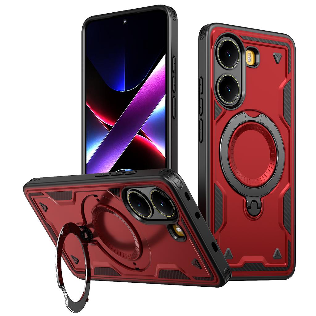 For Xiaomi Poco X7 Pro 5G/Redmi Turbo 4 5G Case Compatible with MagSafe Military Protection PC+TPU Kickstand Phone Cover