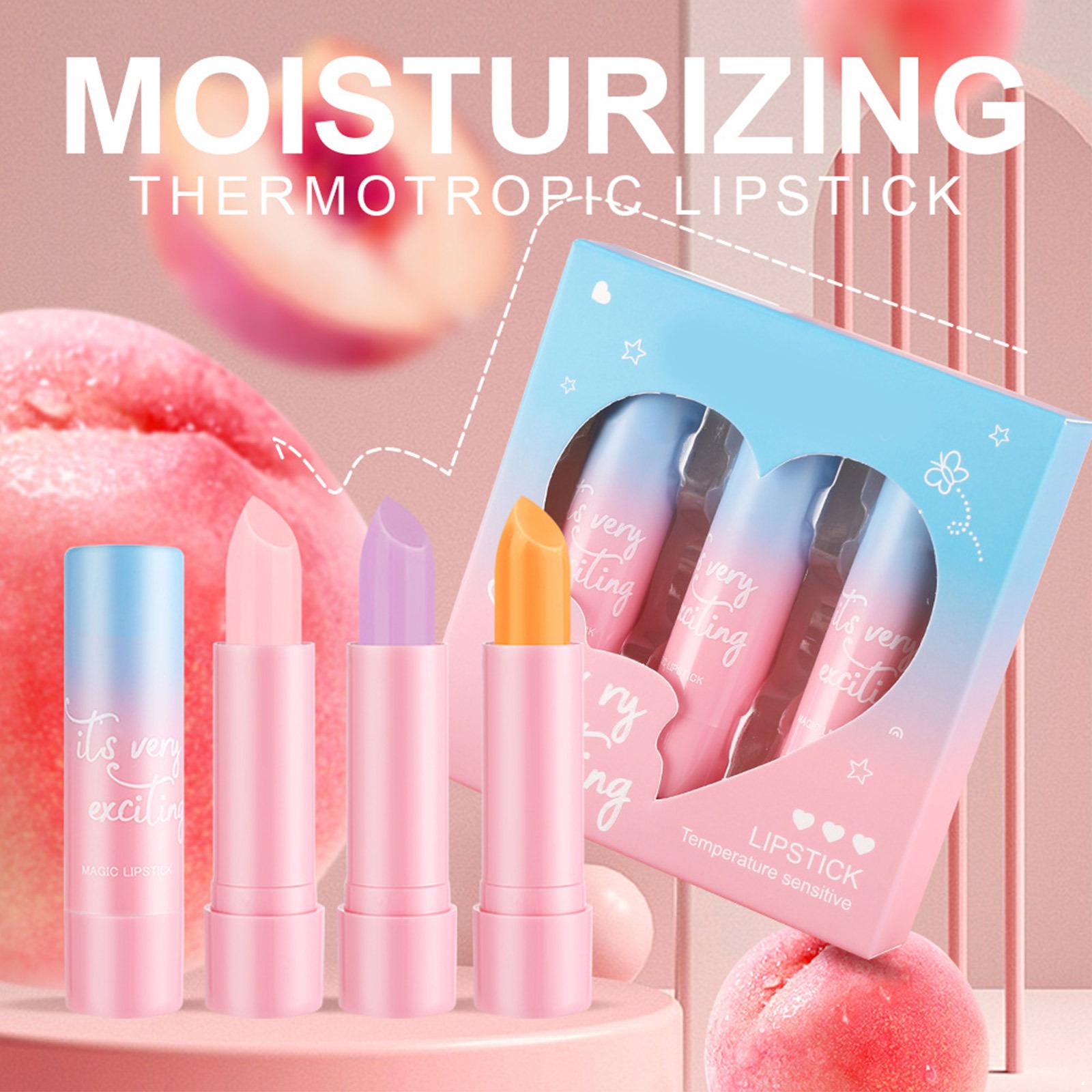 

Color Changing Lipstick 3PCS Set, Tinted Lip Balm with Moisturizing Hydrating Effect, All-Day Wear Lipstick, Waterproof Smudge-Proof, Makeup Gift Set One Size