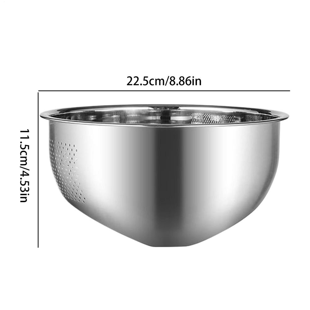 

Fruit Washing Bowl With Strainer Stainless Steel Rice Washer With Slanted Bottom Multifunctional Colanders For Draining Pasta S серебряный
