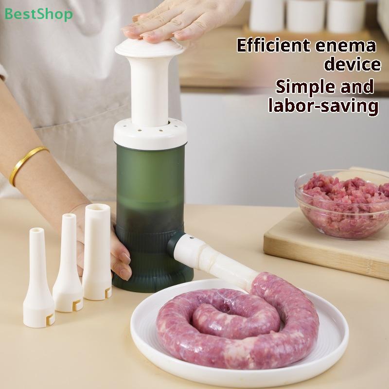 Manual Sausage Stuffer Maker Multifunctional Meat Filling Tool with Nozzles,Easy-to-Use for Homemade Sausages & Kitchen Cooking