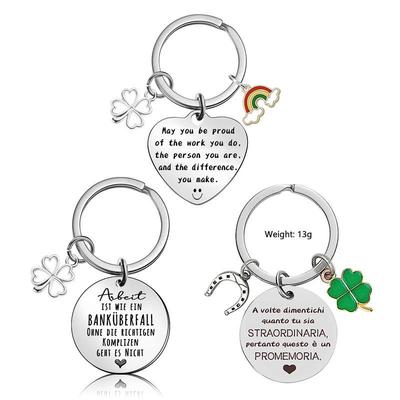 Inspirational Lucky Clover Pendant & Keychain Gift for Friends and Colleagues