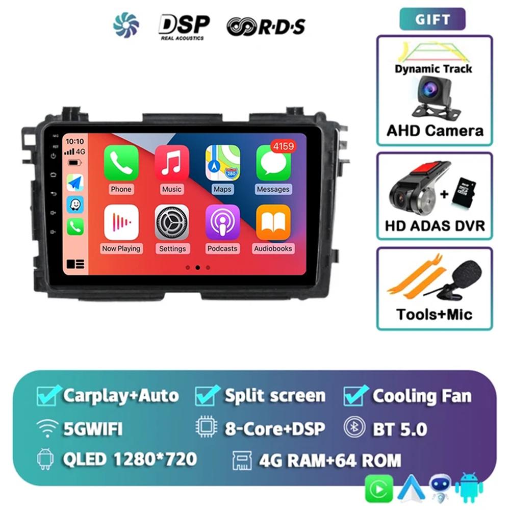 Android 14 Carplay Auto For Honda Vezel HR V HRV XRV 2015 2016 2017 2018 2019 2020 Multimedia Stereo Player GPS Navigation Wifi