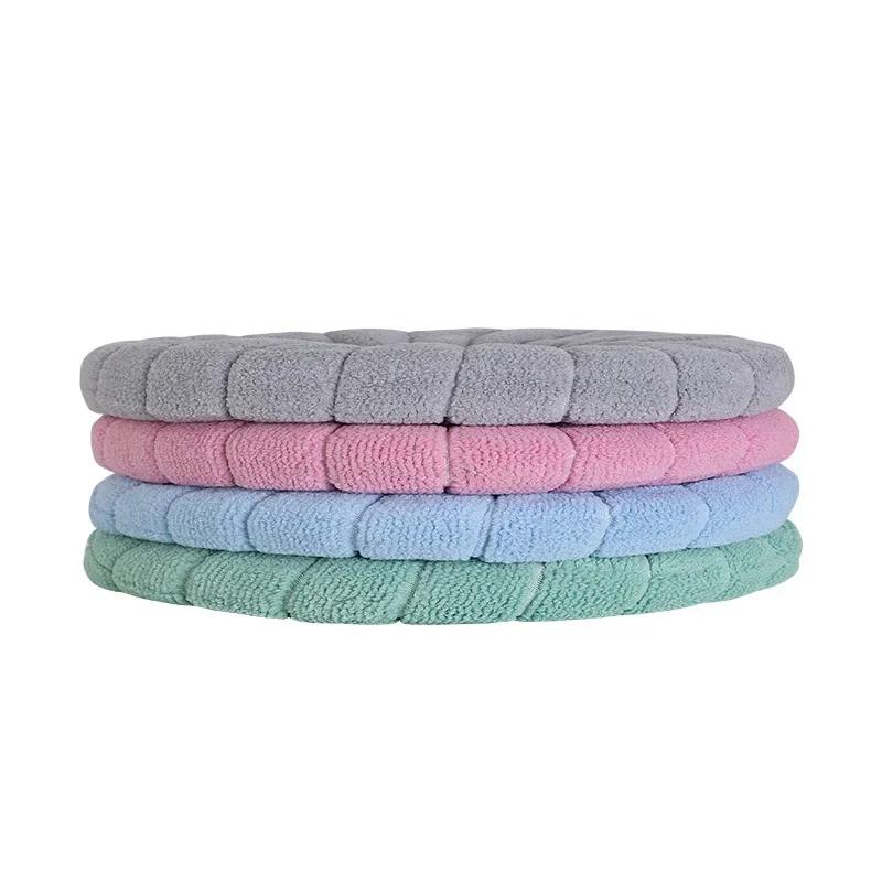 Universal Toilet Seat Handheld Contrasting Cushion Thick Plush O-shaped Toilet Seat Toilet Cover with Handle Bathroom Accessory