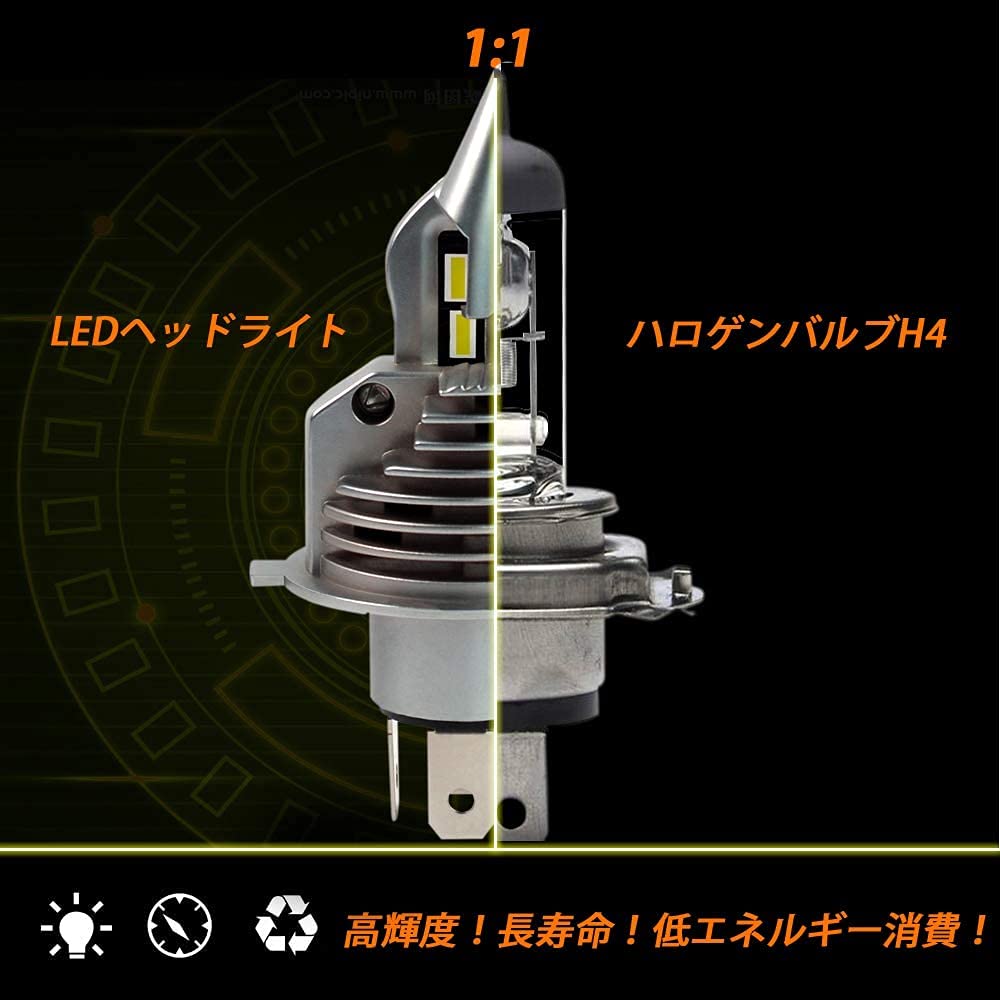 whiplinks H4 LED Headlight for Replaces OEM Single Bulb LA-FI Yamaha, Halogen,