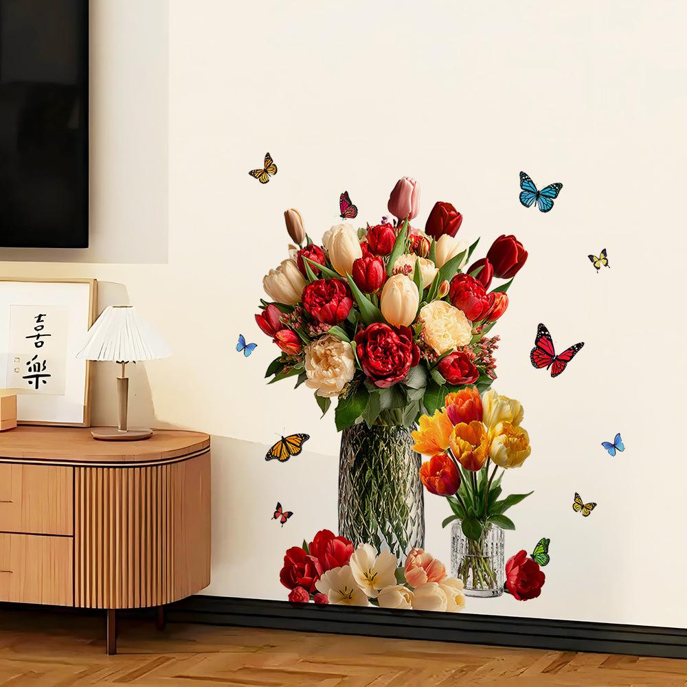 3D Simulation Vase Bedroom Room Wall Stickers Decal Home Living Room Decoration