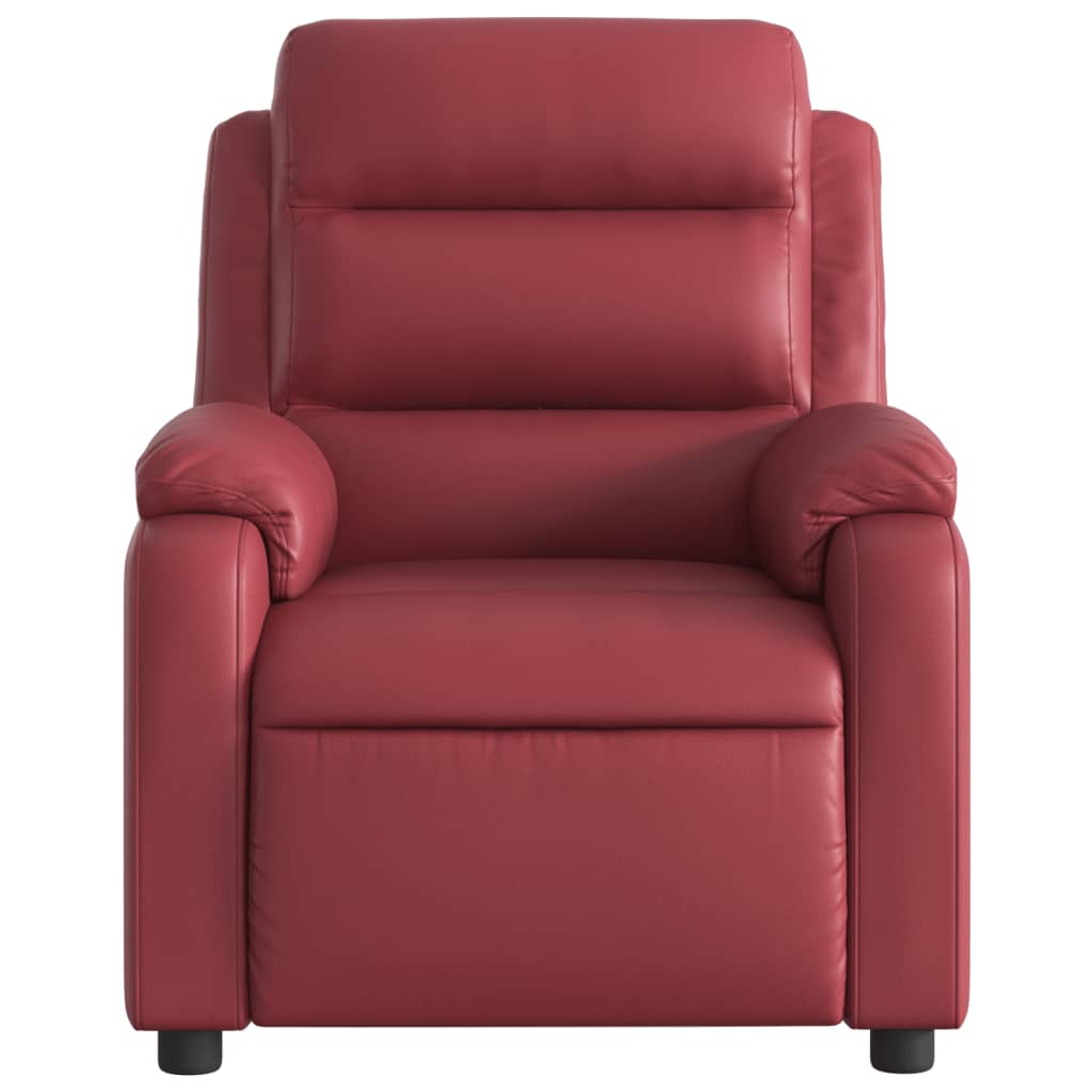 Massage Chair Burgundy Artificial Leather