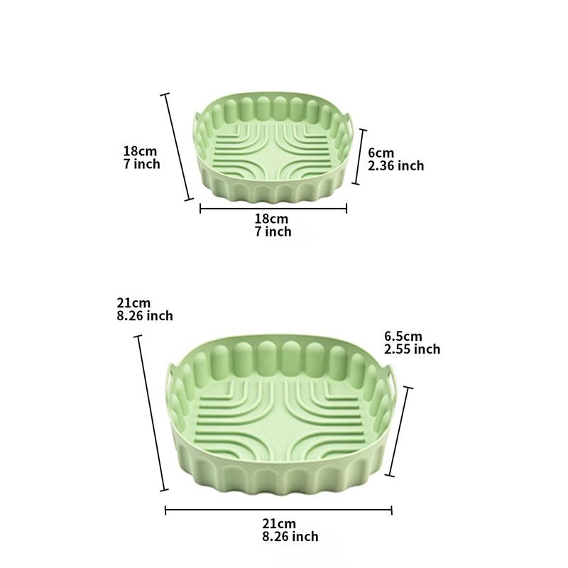 6/8inch Square Silicone Liners Air Fryer Reusable Air Fryer Basket Non-stick Silicone Air Fryer Liners for Oven Home Kitchen