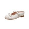 Inner heightening bow French gentle ballet single shoes women's summer bag head half slippers