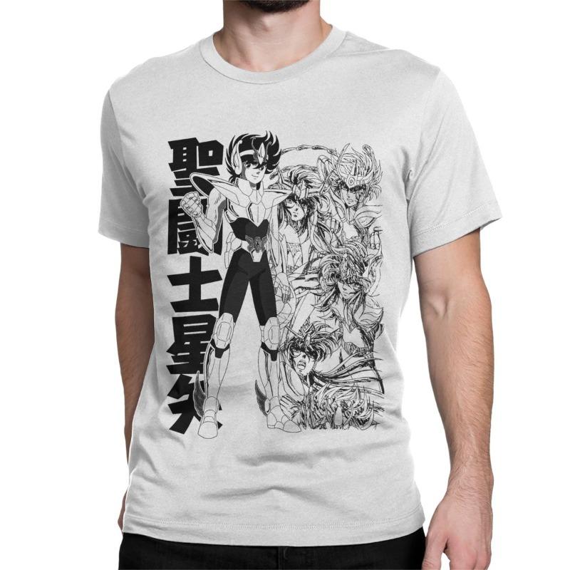 Novelty Knights of The Zodiac Japanese Anime TShirt for Men Women Pure Cotton T Shirts Saints Seiya Short Sleeve Tees Tops