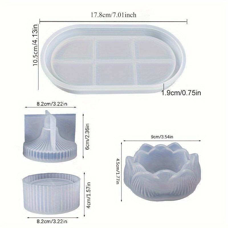 DIY Lotus Candle Holder 3 Piece Storage Silicone Mold Epoxy Resin Handmade Plaster Cement Crafts Home Decoration Making Supplies