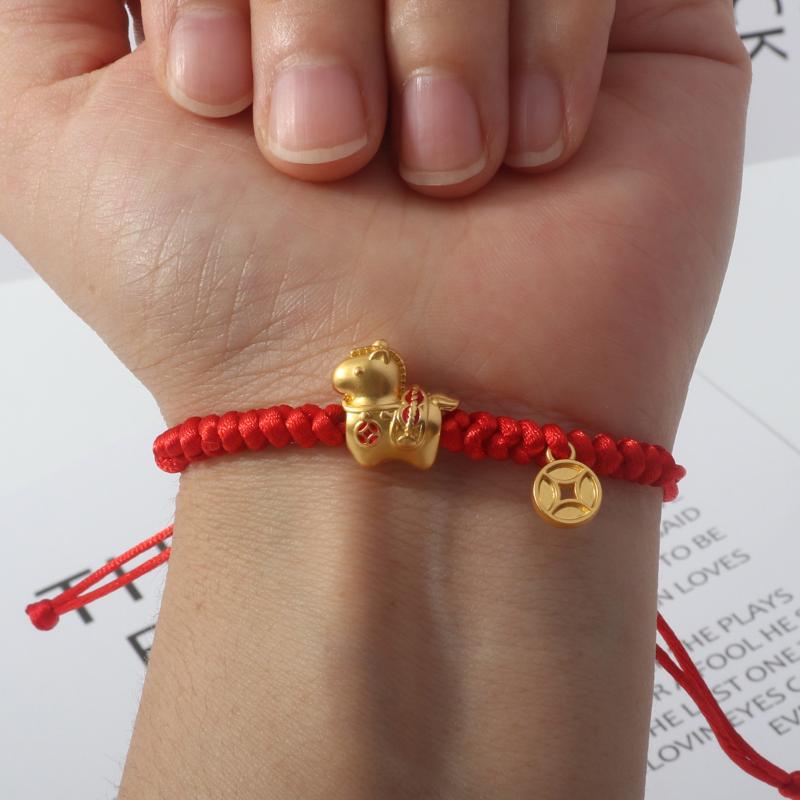 2026 New Year Zodiac Horse Bracelet Cartoon Lucky Horse Red String Woven Bracelet Couple Friend New Year Blessing Gift