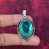Indicolite Edelstein Anhänger, 925 Sterling Silber Anhänger, handgemachter antiker Schmuck, Geschenk zum Muttertag