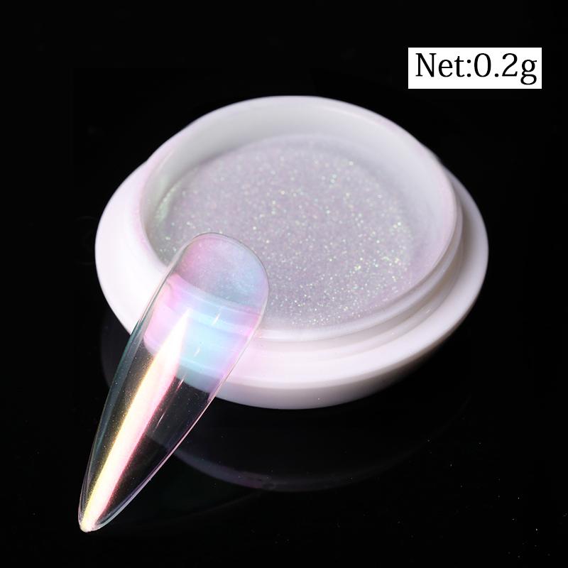 Silver Nail Glitter Powder Metallic Effect Pigment UV Gel Polish Flakes Dust Manicure Decoration Nails Accessories