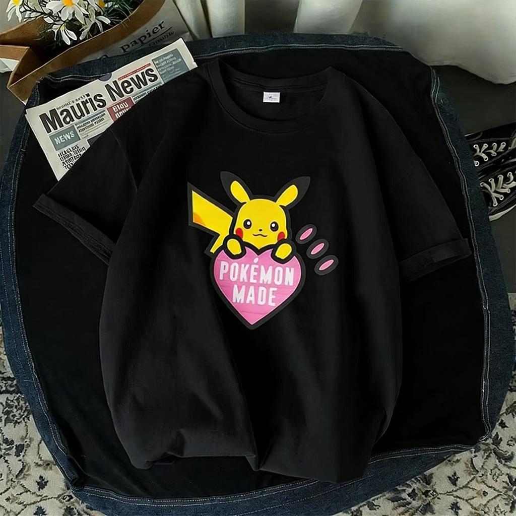 Oversized Pokemon Graphic T Shirt Man Kids 2026 Summer Y2k Short Sleeve Tee Tops Streetwear Casual Parentchild Clothing Unisex