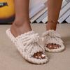 Fashion 2025 NEW Winter Women Cross Strap House Slippers Ladies Soft Concise Slides Females Home Solid Color Plush Flat Shoes