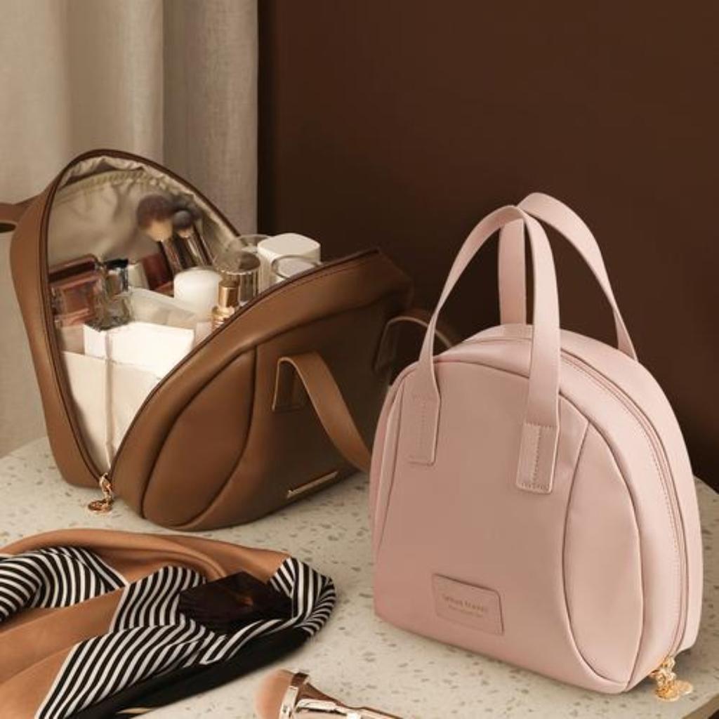 Skořepinová kosmetická taška pro ženy, velkokapacitní vodotěsná přenosná toaletní taška, velká taška na uskladnění make-upu