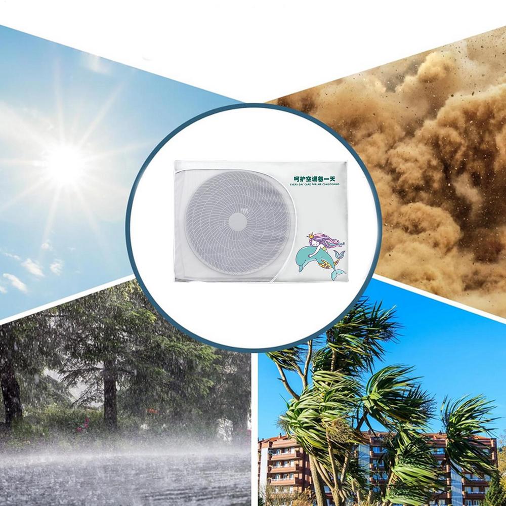 AC Cover For Outside Unit AC Unit Full Cover Leaf Guard Outside Air Conditioner Mesh Heat Release All Seasons Accessories For