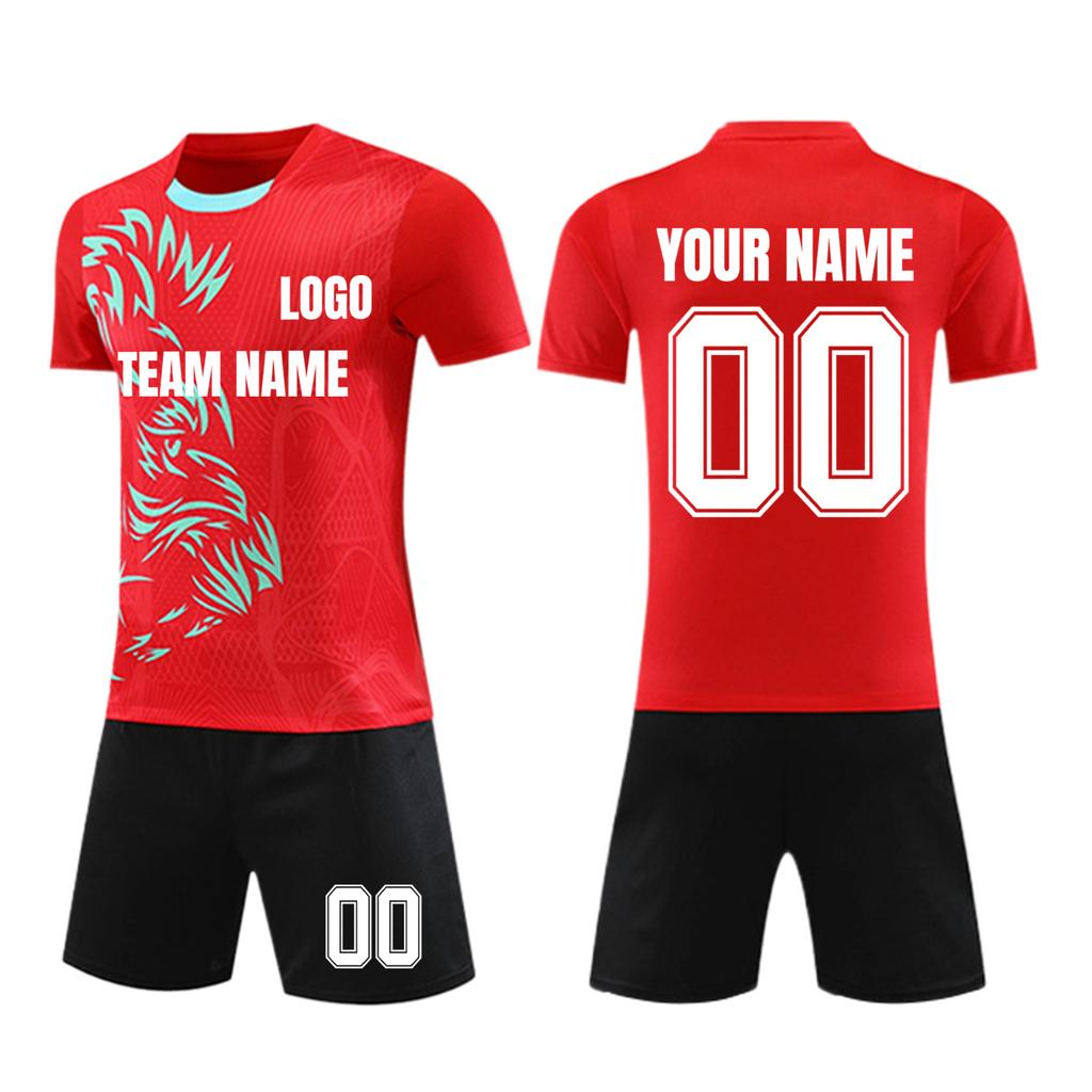 Personalisierte Shirts Kit Herren Mädchen mit Namen Nummer benutzerdefinierte Fußballtrikots für Jungen Trainingsanzug