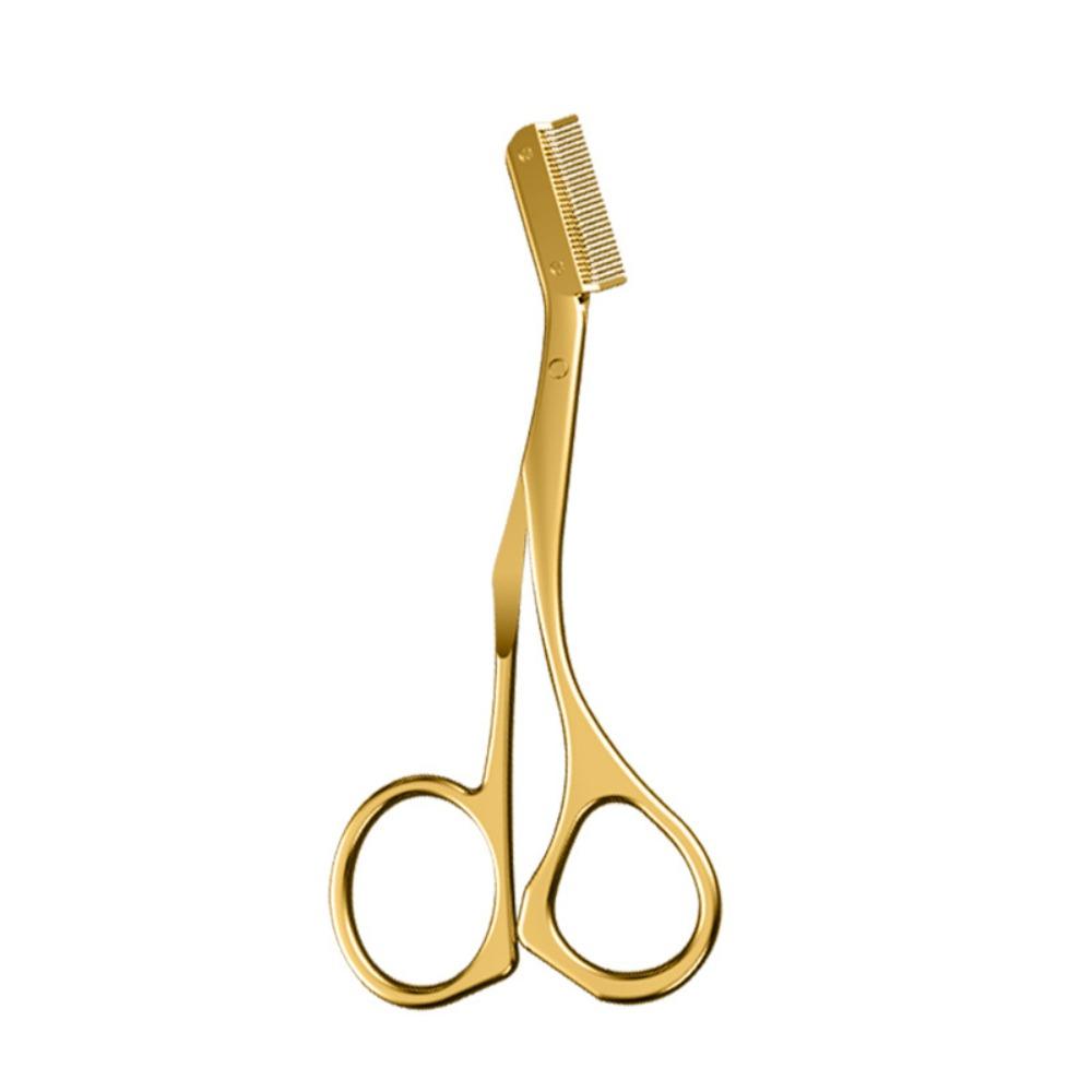 with Eyebrow Comb Eyebrow Scissors Stainless Steel Hair Remover Eyebrow Trimmer Eyebrow Shaping золотой