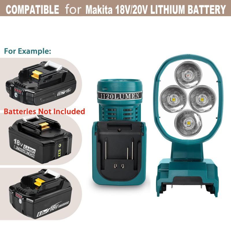 Wireless LED Work Light 1120 Lumens Outdoor Spotlight Flashlight for Makita 18V Lithium Batteries Portable Emergency Lighting