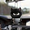 Acrylic Flat New Cute Black Kitten Pendant Cross-border Flat Car Rearview Mirror Pendant Keychain Pendant
