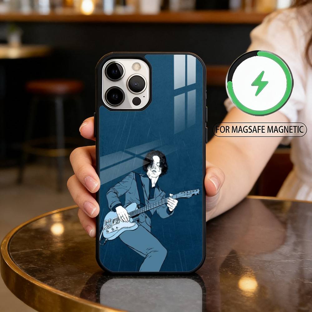 Singer J-Jack W-White Phone Case For iPhone17,16,15,14,13,12,11 Plus,Pro Max Magnetic For Magsafe Wireless Charging