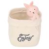 Pen Pencil Holder Desktop Ornament Resin Cute Animal In Grocery Bag Small Succulent Planter for