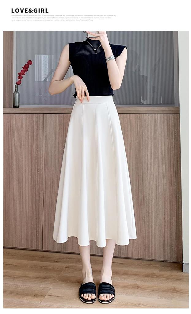 House Yayoi Flared and Perfect for Office or Size M Women's Skirt, Midi/Knee-Length, Elegant, Relaxed, Cute, Below-the-Knee, Long, Knee-Length,