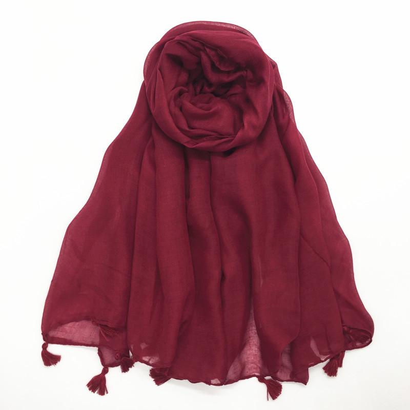 Solid Voile Women Scarf New Summer Girls Tassels Sunscreen Thin Scarves Soft Shawl Foulard Viscose Spring Lady Wrap Shawls