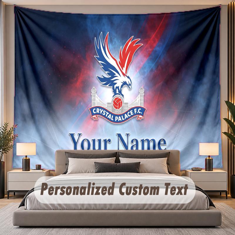 Custom Name Text Tapestry Crystal Palace Personalized Polyester Wall Tapestry For Bedroom And Room