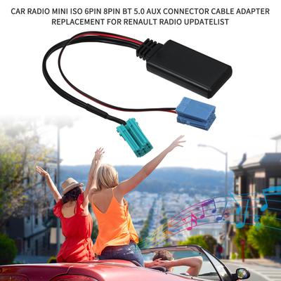 Autoradio Mini ISO 6Pin 8Pin BT 5.0 Aux Anschluss Kabel Adapter Ersatz für Renault Radio Updatelist