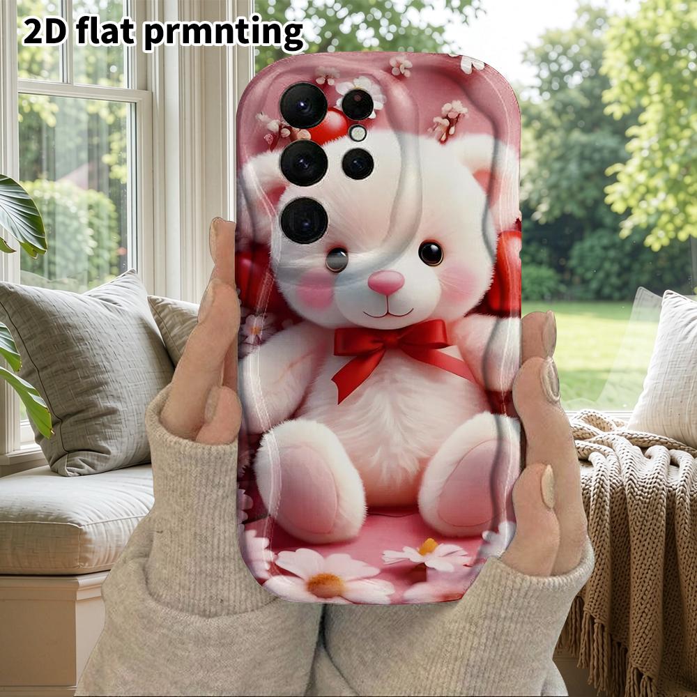 Phone Case: 2D Flat Samsung Galaxy A34 A35 M05 M06 S20 S22 S21 FE Plus 5G Protective Case, Couple Style, Little White Bear, Christmas and Halloween Gi