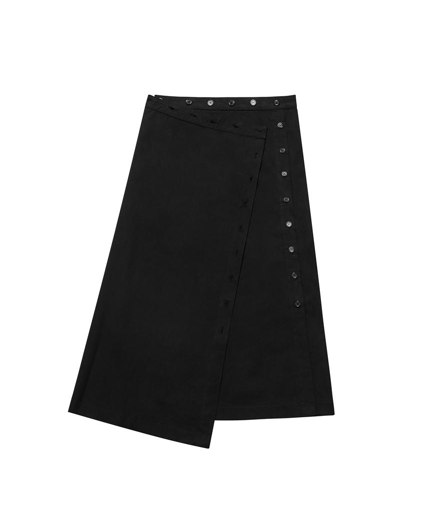 Tinsi Button Wrap Maxi Skirt