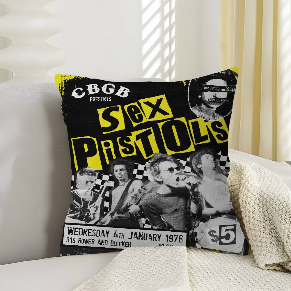 Six PPistols Band Pillow Cushion Cover Pillowcase Living Room Sofa Home Decor Customized