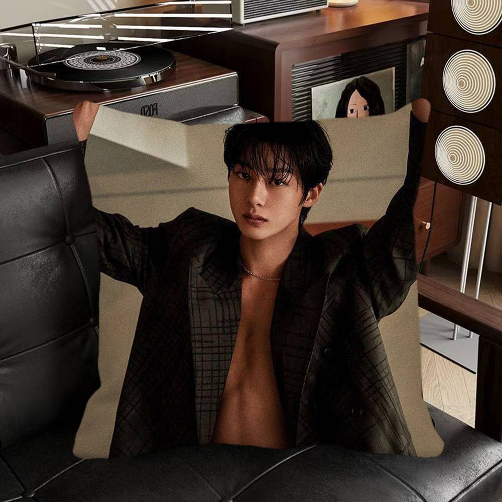

KPOP HYUNGWON Pillow Case Square Pillow Bedroom Sofa Leisure Comfort Cushion Car Home Decoration 16x16Inch
