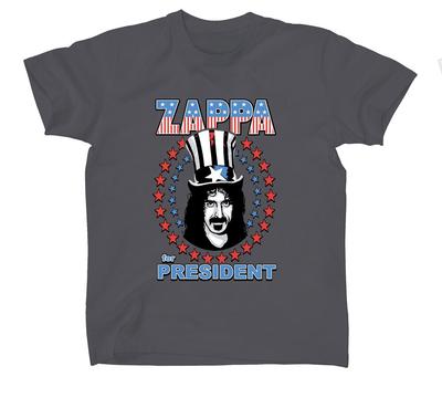 Frank Zappa Zappa Para Presidente-Star Spangled Camiseta XL Carbón