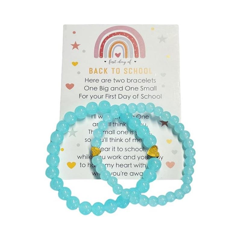 JYL TS Bracelet Parent-Child Elastic  Gold Heart Pendant Fosters Family Harmony